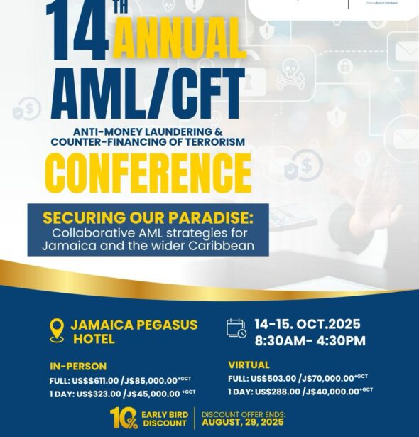 14th AML CFT Conference Flyer JBA/ JIFS 14th Annual AML/CFT Conference: “Securing our Paradise: Collaborative AML Strategies for Jamaica & the wider Caribbean”